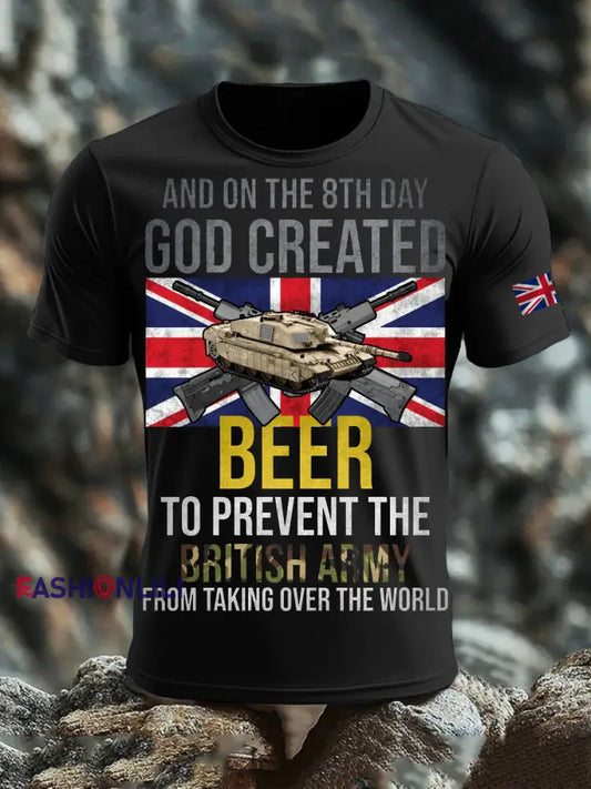 Men’s British Veteran Print short sleeves t-shirt Black / S