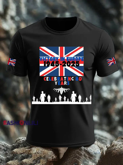 Men’s British Veteran Print short sleeves t-shirt Black / S