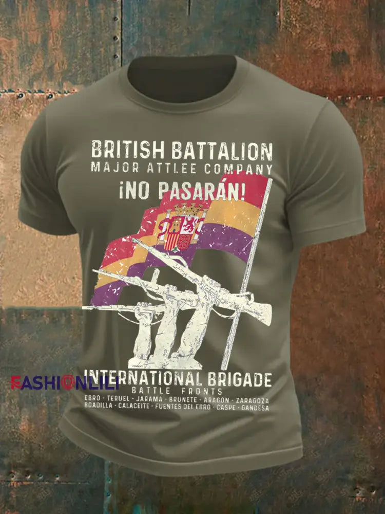 Men’s British Veteran Printed short sleeves t shirt Army Green / S