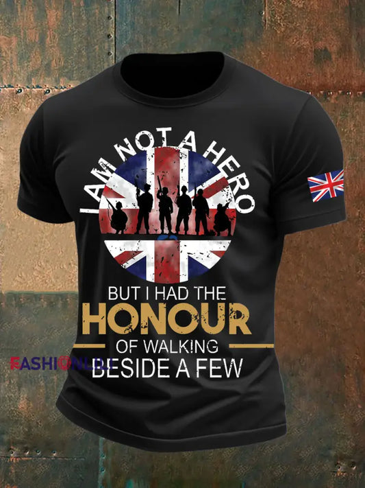 Men’s British Veteran Printed short sleeves t shirt Black / S