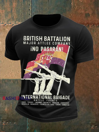 Men’s British Veteran Printed short sleeves t shirt Black / S