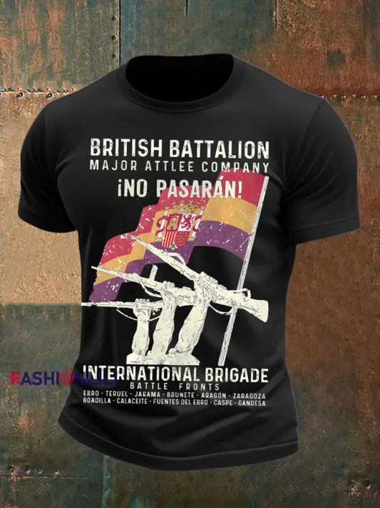 Men’s British Veteran Printed short sleeves t shirt Black / S
