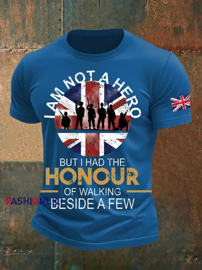 Men’s British Veteran Printed short sleeves t shirt Blue / S