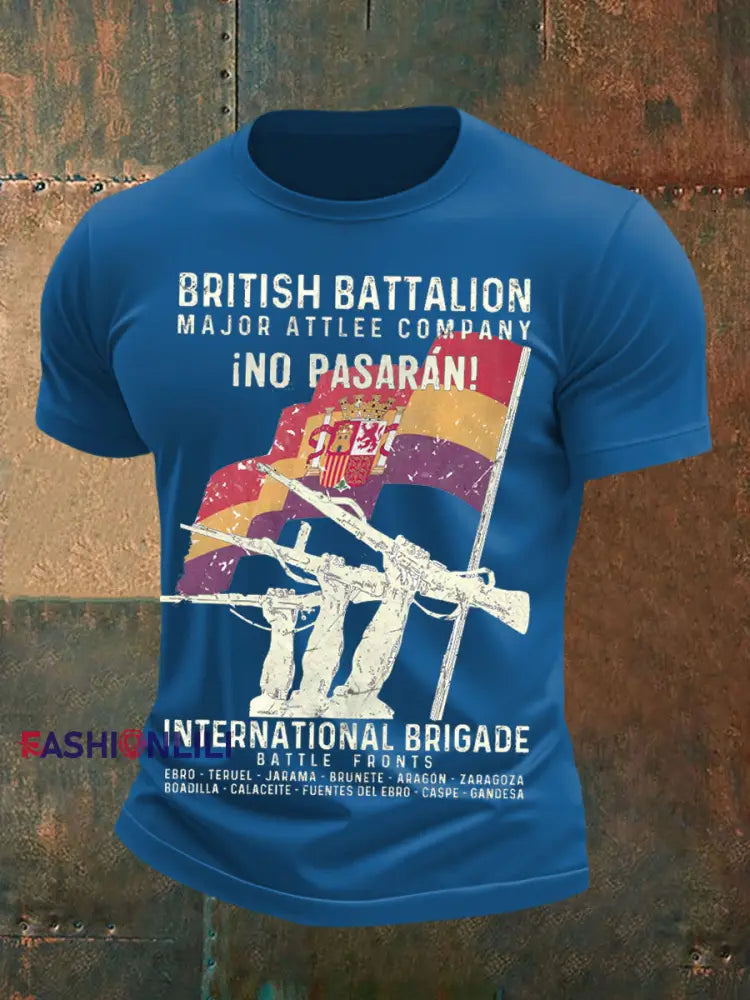 Men’s British Veteran Printed short sleeves t shirt Blue / S