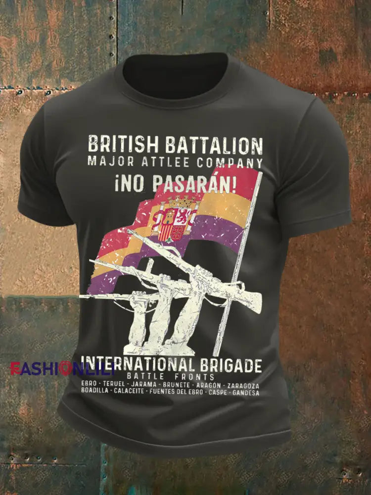 Men’s British Veteran Printed short sleeves t shirt Dark Gray / S