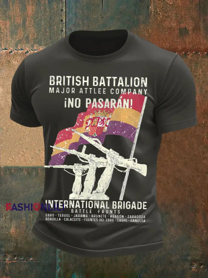 Men’s British Veteran Printed short sleeves t shirt Dark Gray / S