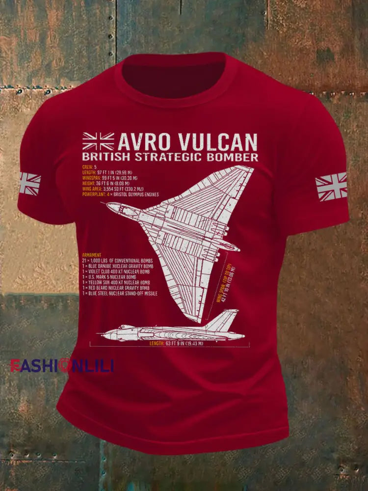Men’s British Veteran Printed short sleeves t shirt Deep Red / S