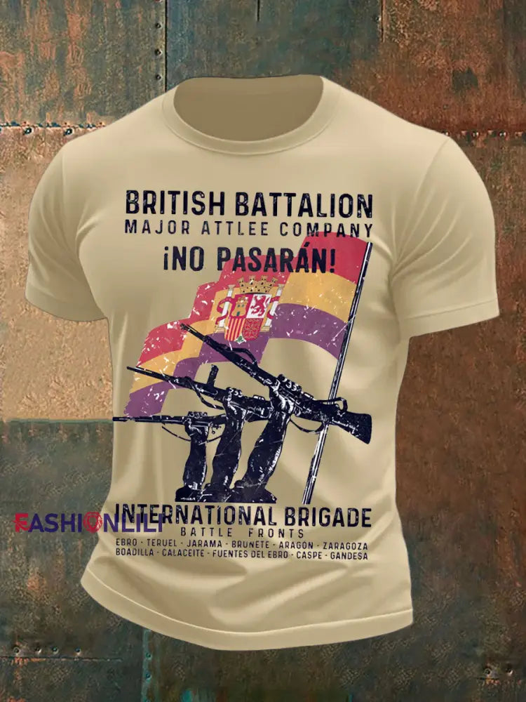 Men’s British Veteran Printed short sleeves t shirt Khaki / S