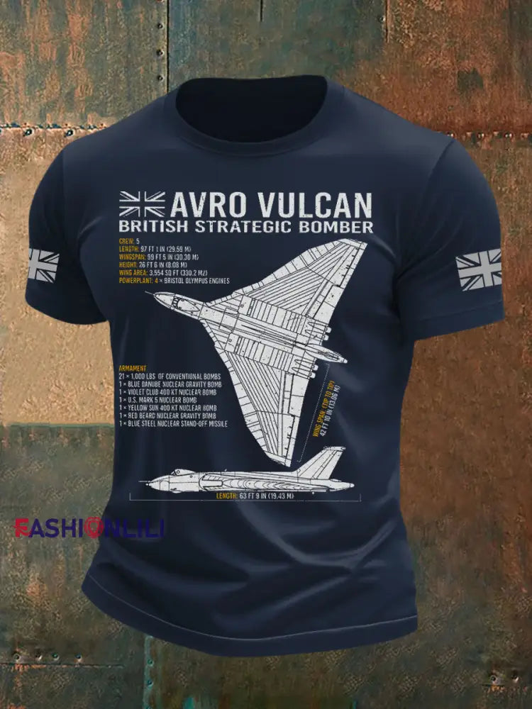 Men’s British Veteran Printed short sleeves t shirt Navy Blue / S