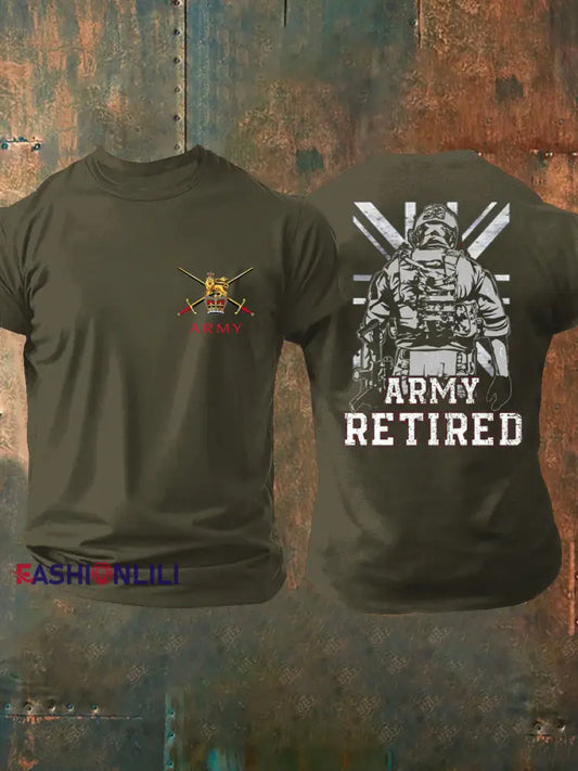 Men’s British Veteran Printed T-shirt Army Green / S