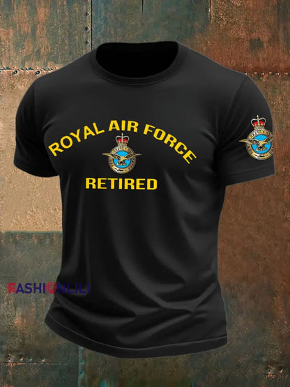 Men’s British Veteran Retired Printed T-shirt Black / S