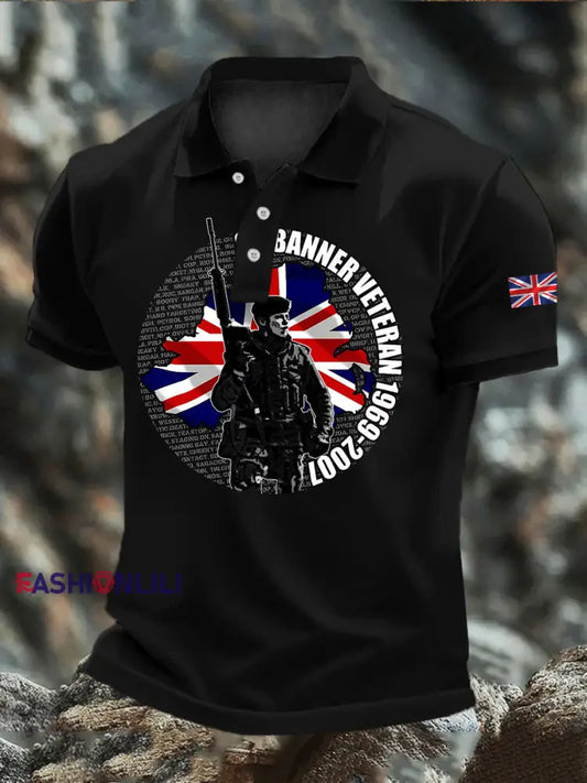 Men’s British Veteran short sleeve shirt Black / S