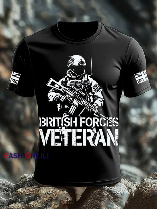 Men’s British Veteran short sleeves t shirt Black / S