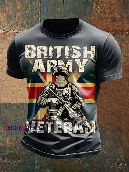 Men’s british veteran short sleeves t shirt Black / S