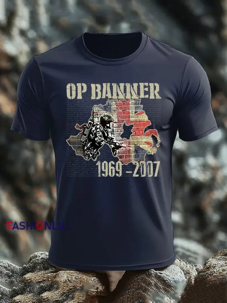 Men’s British Veteran short sleeves t-shirt Navy Blue / S