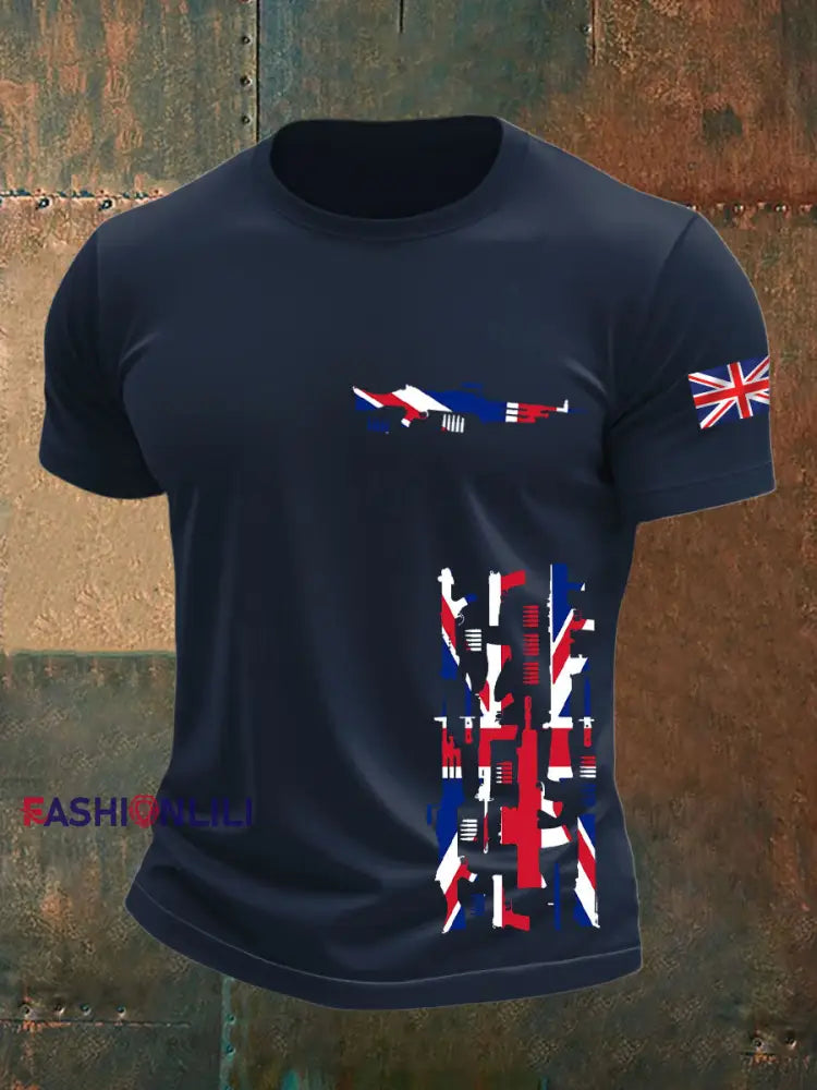 Men’s British Veteran short sleeves t-shirt Navy Blue / S