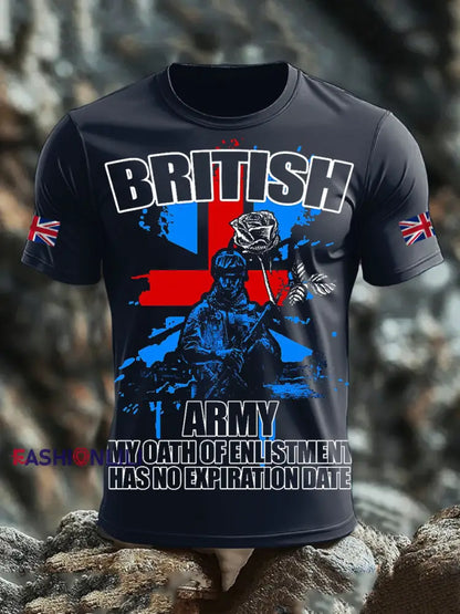 Men’s British Veteran short sleeves t shirt Navy Blue / S