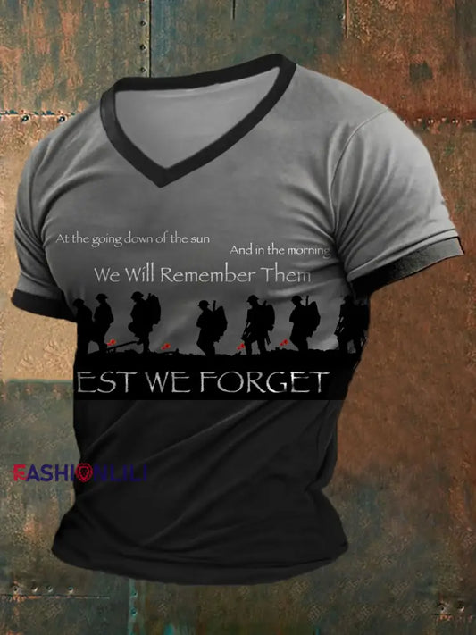 Men’s British Veteran V-neck T-shirt As picture / S