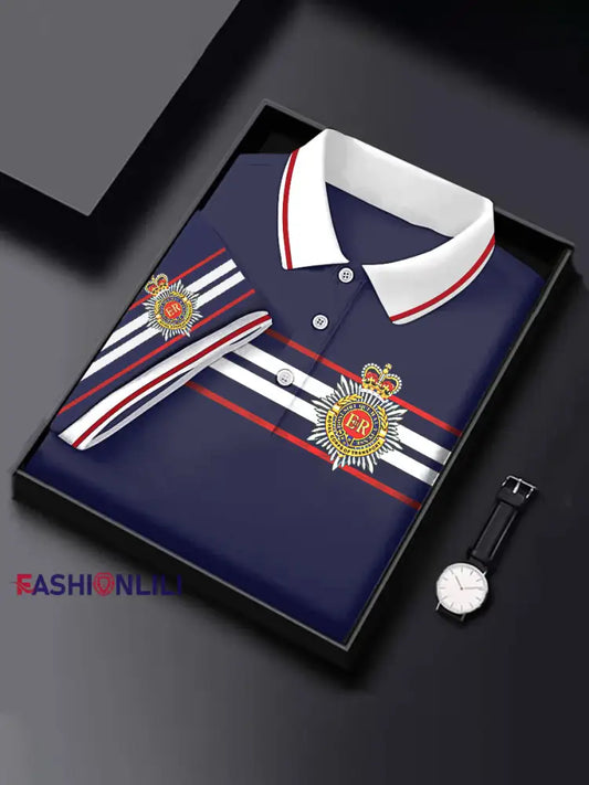 Men’s Business Style Badge Top Dark Blue / S