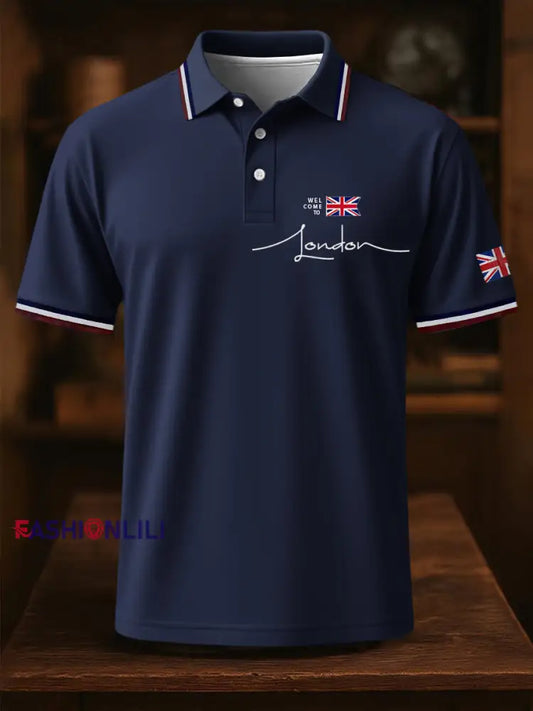 Men’s Business Style Badge Top Dark Blue / S