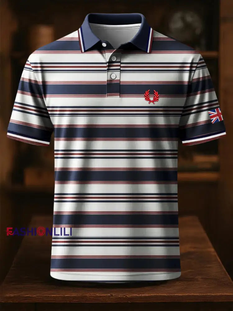 Men’s Business Style Badge Top Dark Blue / S