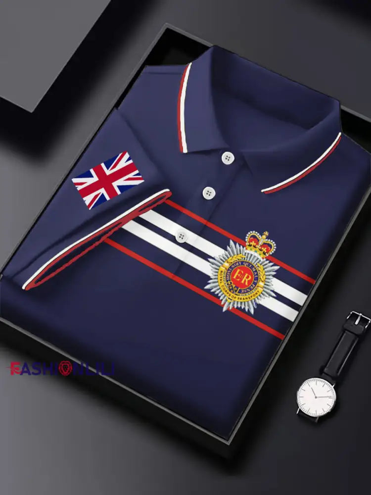 Men’s Business Style Badge Top Dark Blue / S