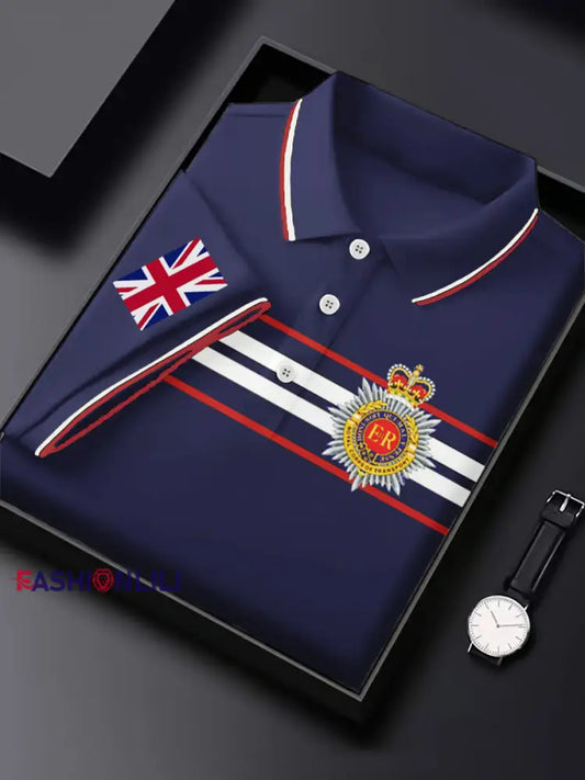 Men’s Business Style Badge Top Dark Blue / S