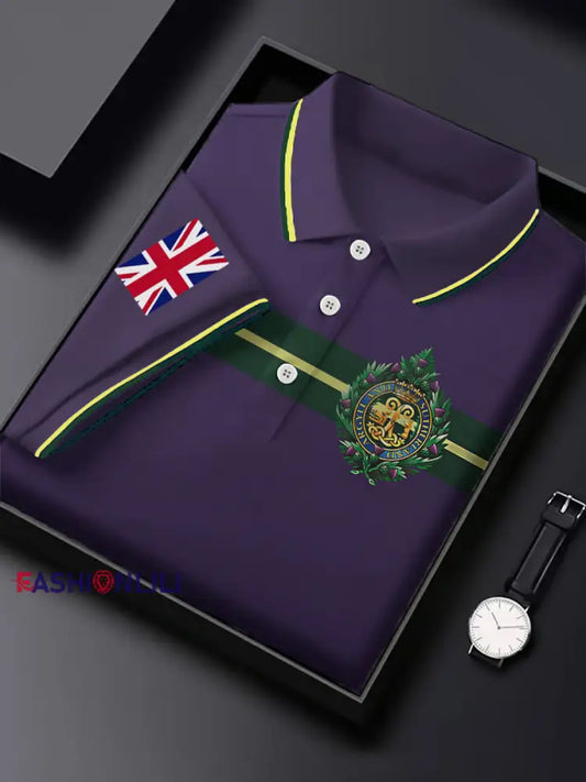 Men’s Business Style Badge Top Purple / S