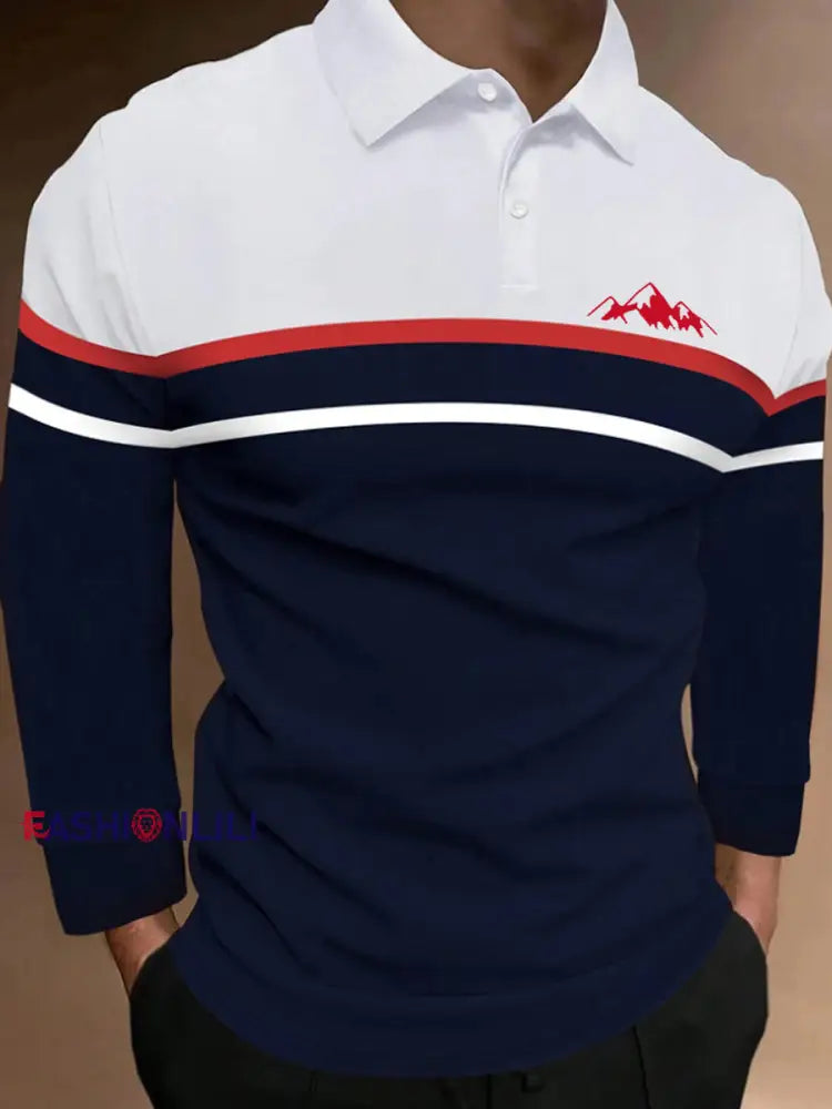 Men’s Business Style Outdoor Leisure Sports Mountaineering Long Sleeve Tops As picture / S