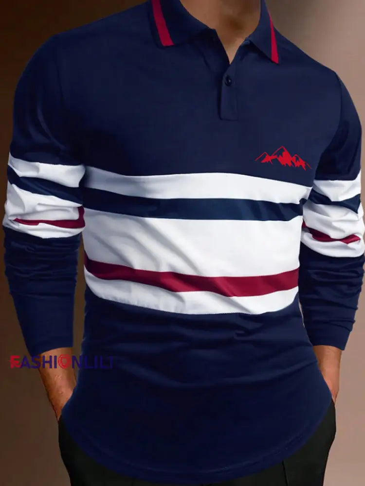 Men’s Business Style Outdoor Leisure Sports Mountaineering Long Sleeve Tops As picture / S