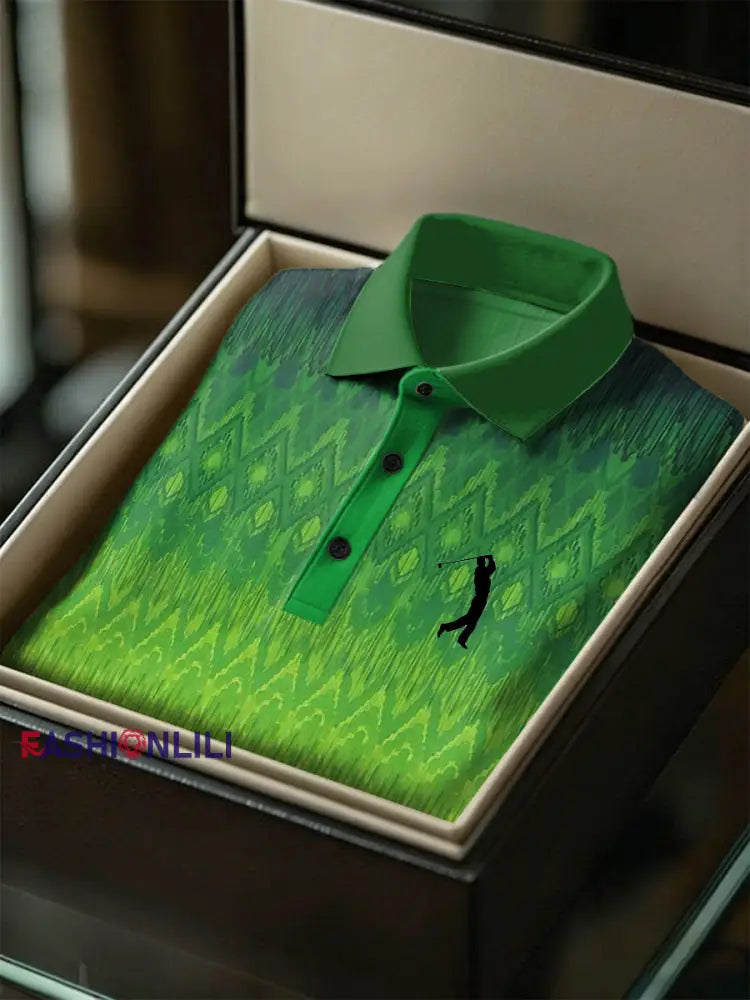 Men’s Business Style Polo Collar Casual Short Sleeved Shirt Green / S