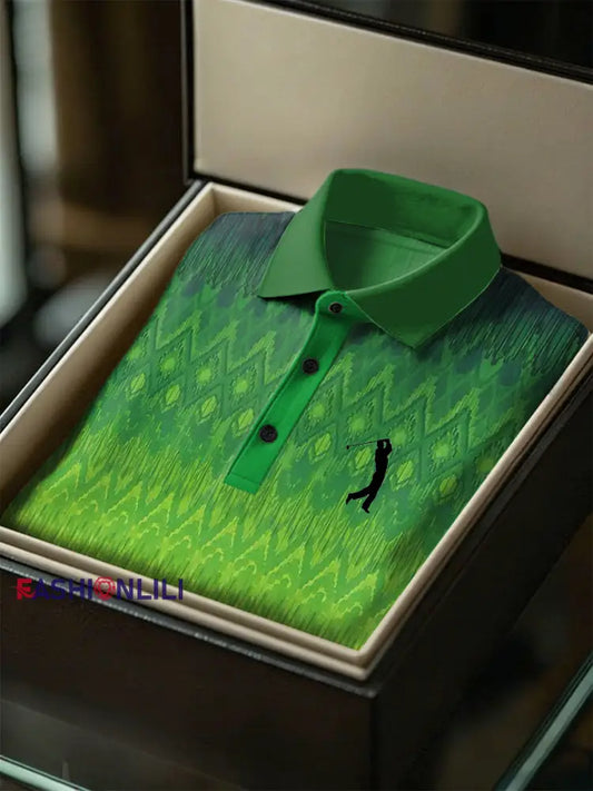 Men’s Business Style Polo Collar Casual Short Sleeved Shirt Green / S