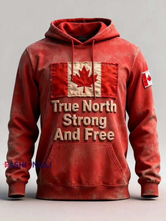 Men’s Canada Print Casual Hoodie Red / S