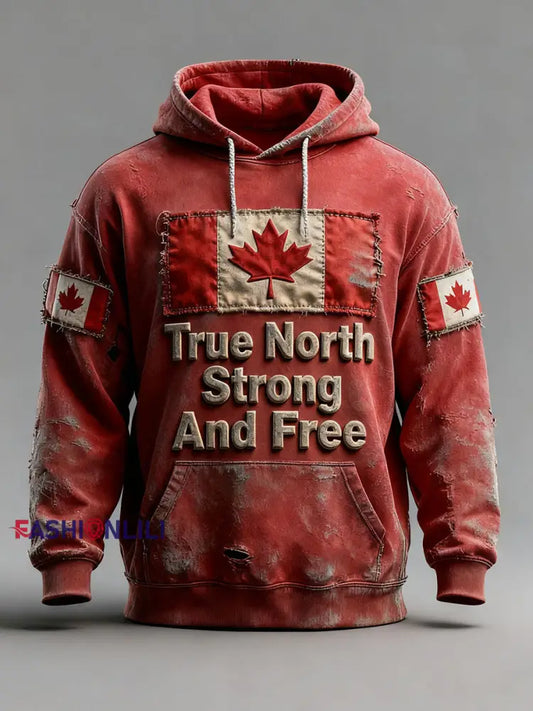 Men’s Canada Print Casual Hoodie Red / S