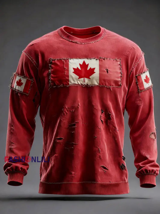 Men’s Canada Print Casual Sweatshirt Red / S