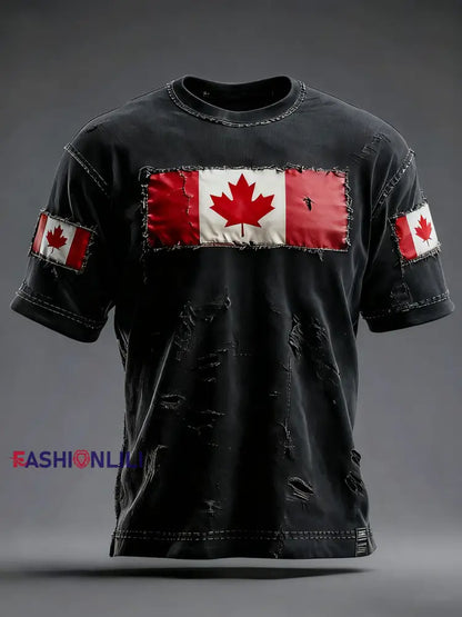 Men’s Canada Print Casual T-shirt Black / S