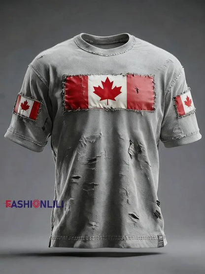 Men’s Canada Print Casual T-shirt Gray / S