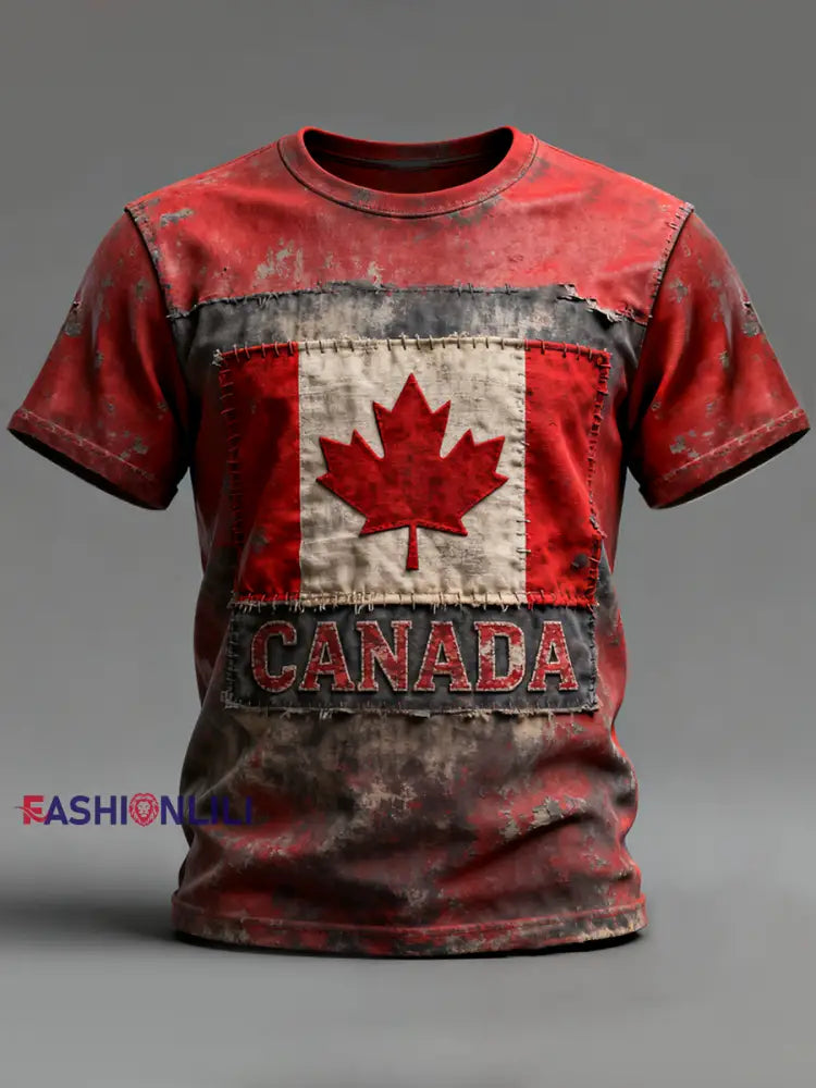 Men’s Canada Print Casual T-shirt Red / S