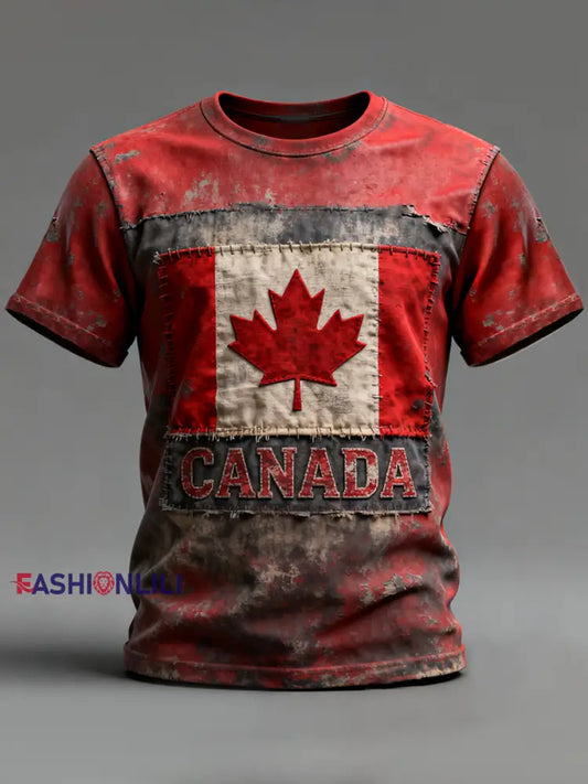 Men’s Canada Print Casual T-shirt Red / S