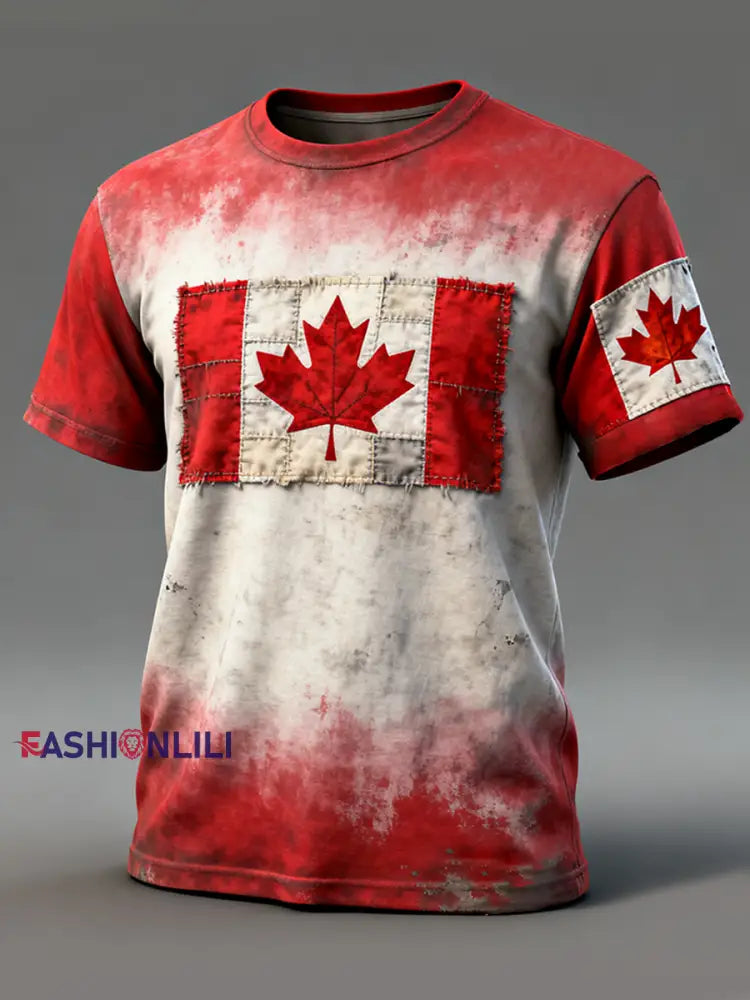 Men’s Canada Print Casual T-shirt Red / S