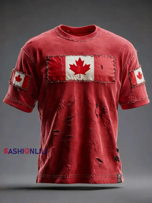Men’s Canada Print Casual T-shirt Red / S