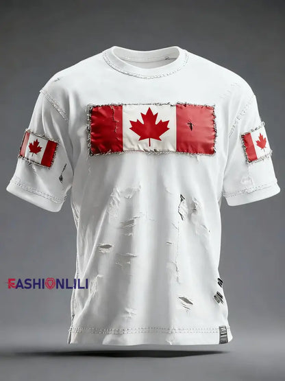 Men’s Canada Print Casual T-shirt White / S