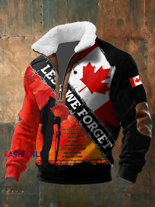 Men’s Canadian Remembrance Day Printed Casual Top As picture / S