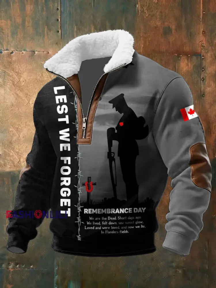 Men’s Canadian Remembrance Day Printed Casual Top As picture / S