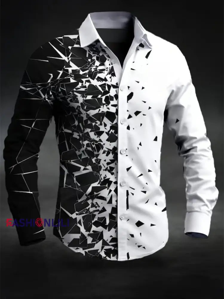 Men’s Casual Business Shirt Black / S