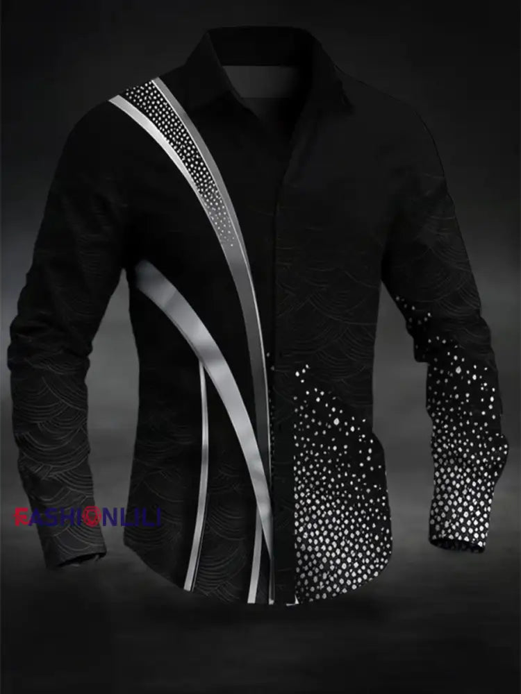 Men’s Casual Business Shirt Black / S