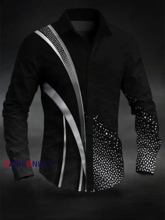 Men’s Casual Business Shirt Black / S