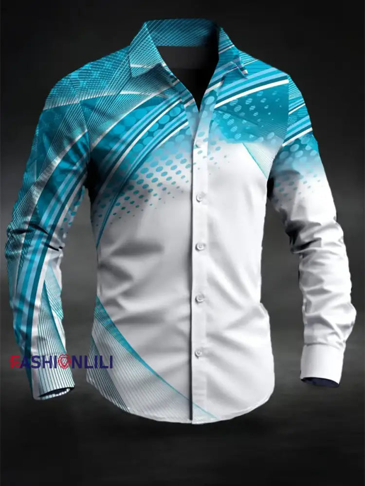 Men’s Casual Business Shirt Blue / S