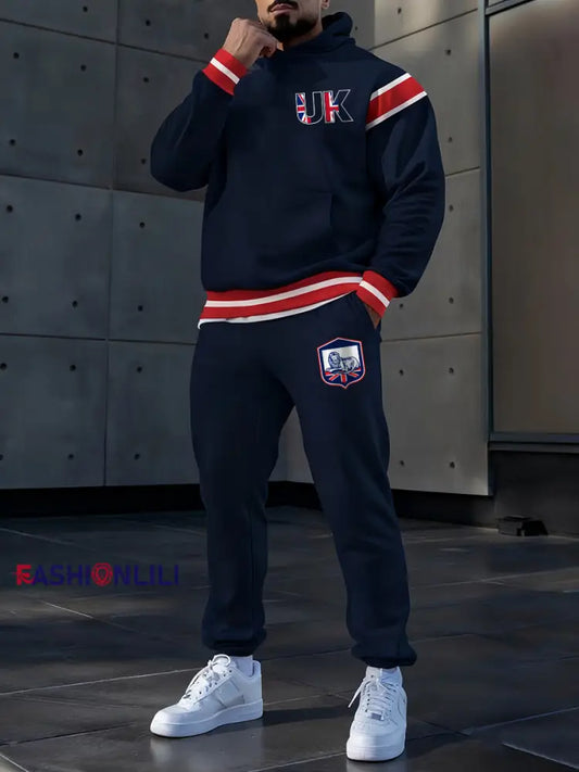 Men’s Casual Hoodie And Pants Set As picture / S