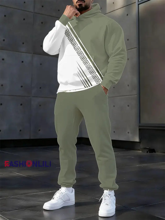 Men’s Casual Hoodie And Pants Set As picture / S